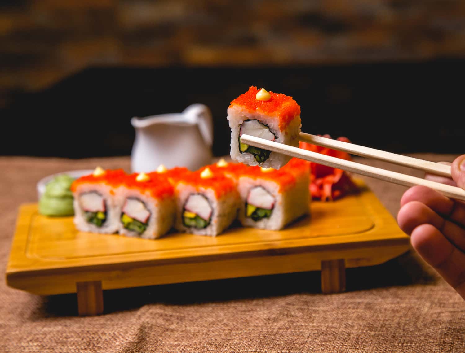Sample Real California Sushi in ChinaTown in USA & Canada Monsoon Tours